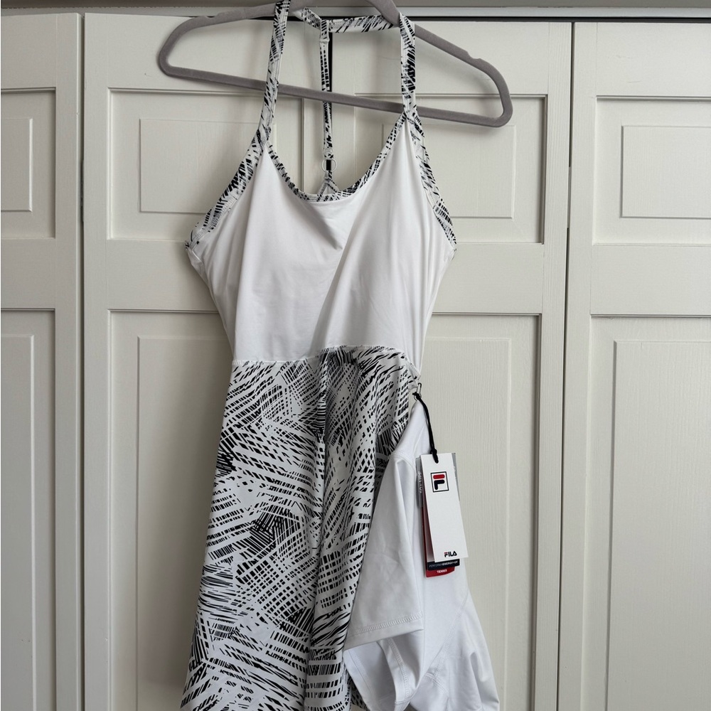 NWT Fila White and Black Exercise / Tennis Dress w/ Shorts